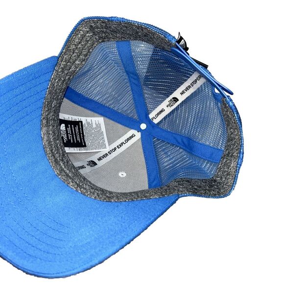 The North Face Mudder Trucker Hat Unisex OS Super Sonic Blue/White Mesh Snapback - Picture 3 of 4